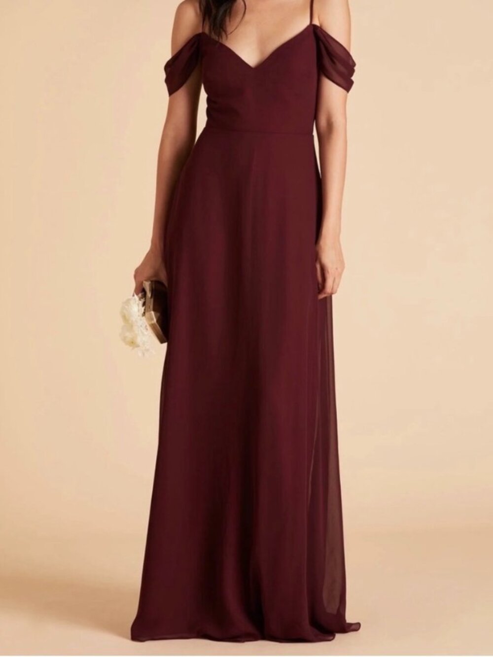 Birdy Grey Devin Convertible Chiffon Dress - size small - in cabernet